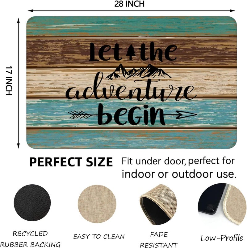 NYDECOR Welcome Mats for Front Door Farmhouse Camper Door Mat Trailer RV Floor Mats Let The Adventure Begin Camping Doormat Non Slip Rubber Entrance Rug for Indoor Outdoor 17x28 inch - Image 3
